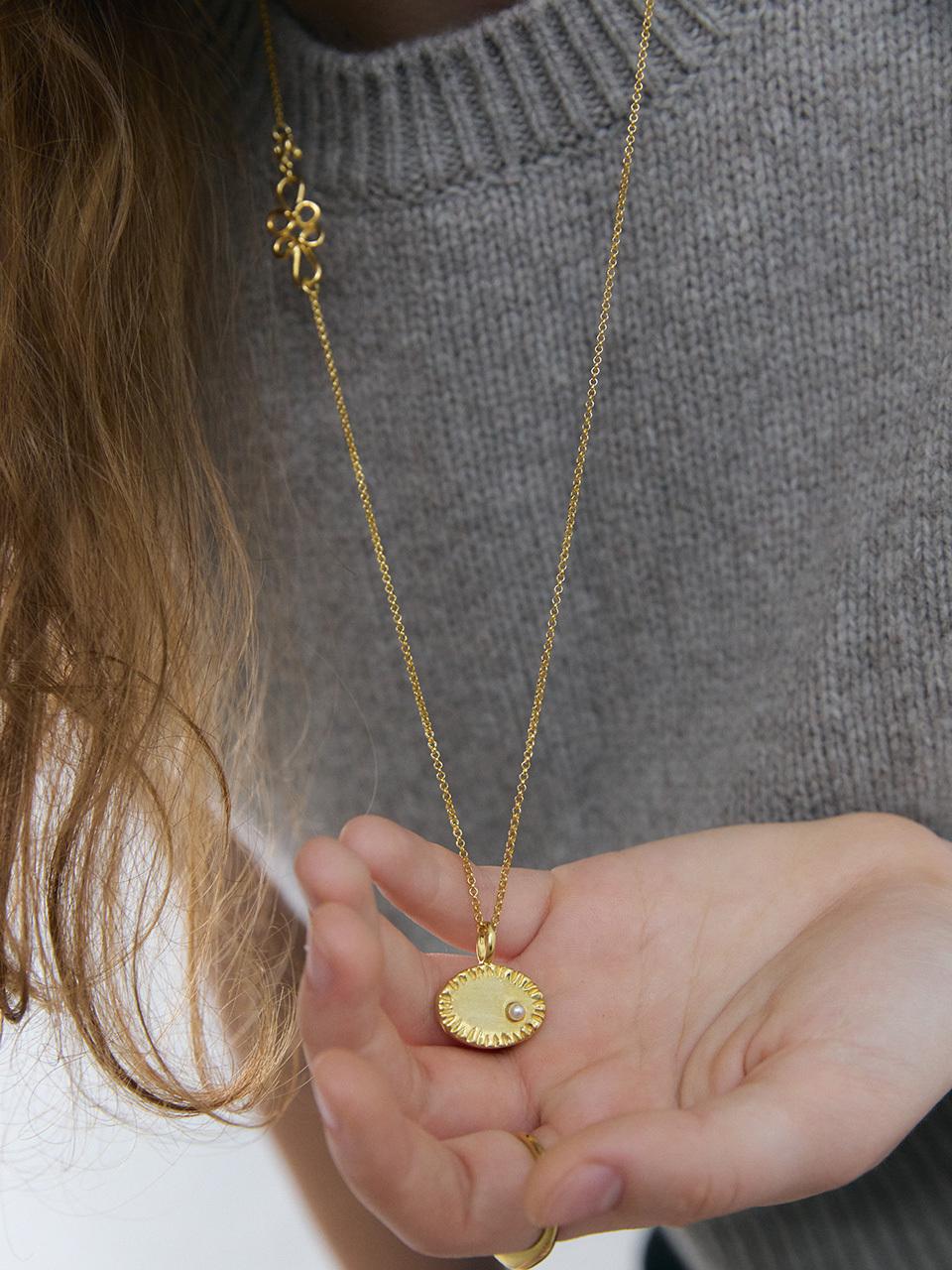 OudStudio Pleats Pearl Vintage Necklace [Gold]