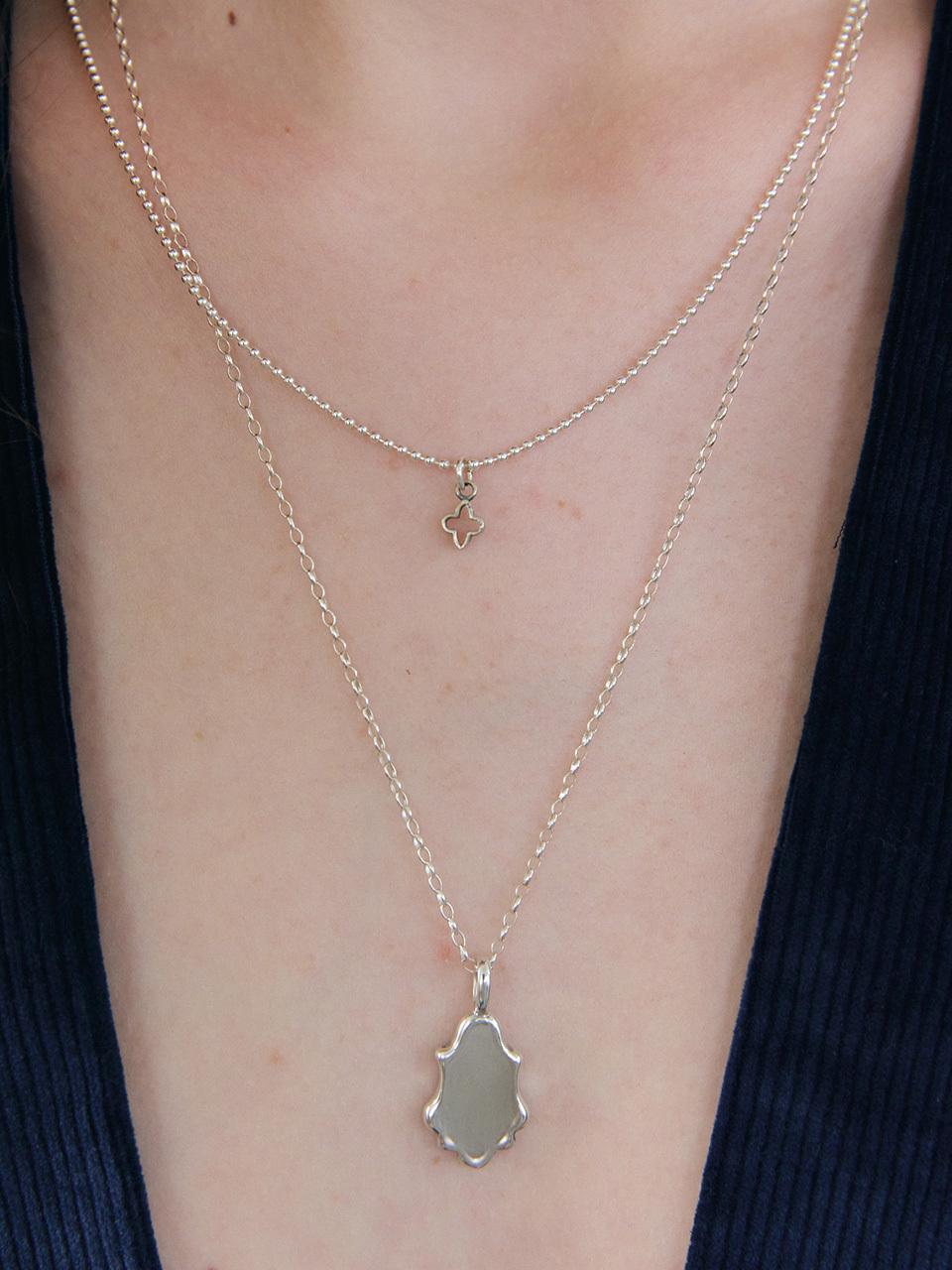 OudStudio Vintage Silver Shield Necklace