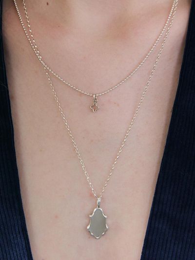OudStudio Vintage Silver Shield Necklace