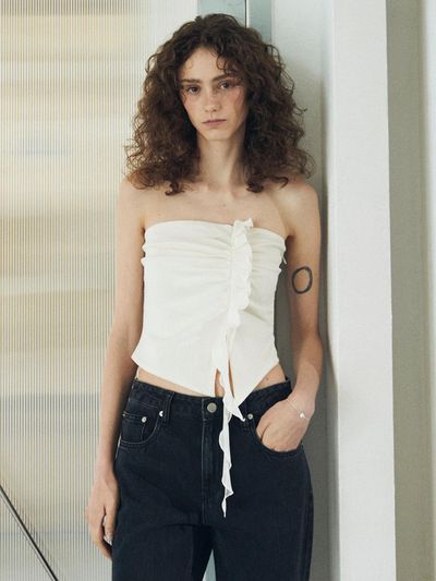 ouel Asymmetric Ruffle Top