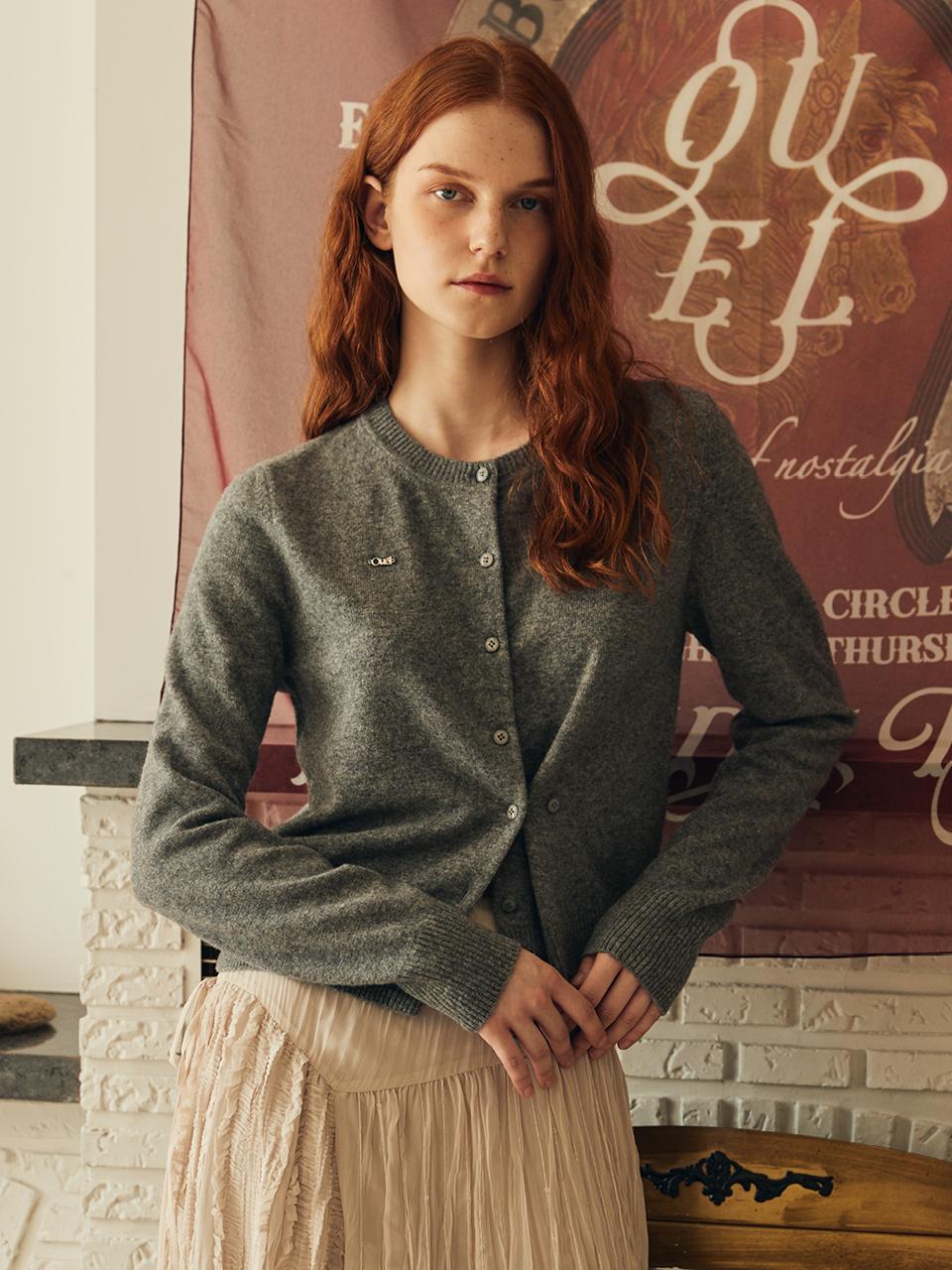 ouel CASHMERE BLENDED WOOL CARDIGAN_MELANGE GREY