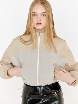 ouel Color Block Windbreaker_Beige