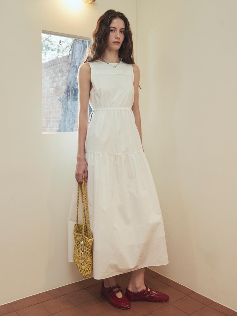ouel NYLON SLIP MAXI DRESS [WHITE]