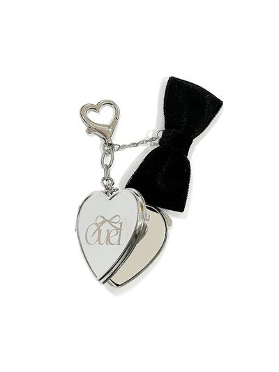 ouel Ribbon Heart Mirror Keyring_Black