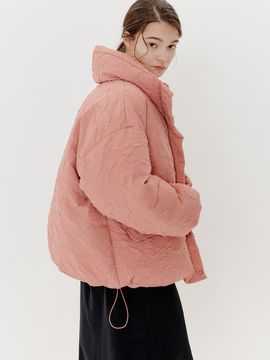 ouel Rose Pattern Down Puffer Jacket (Pink)