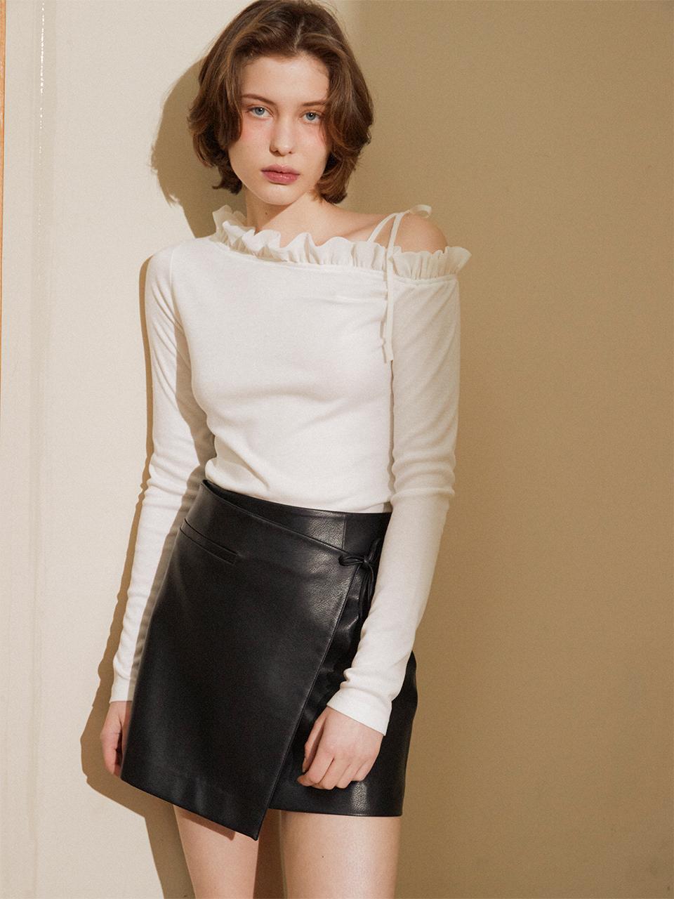 ouel RUFFLE JERSEY TOP