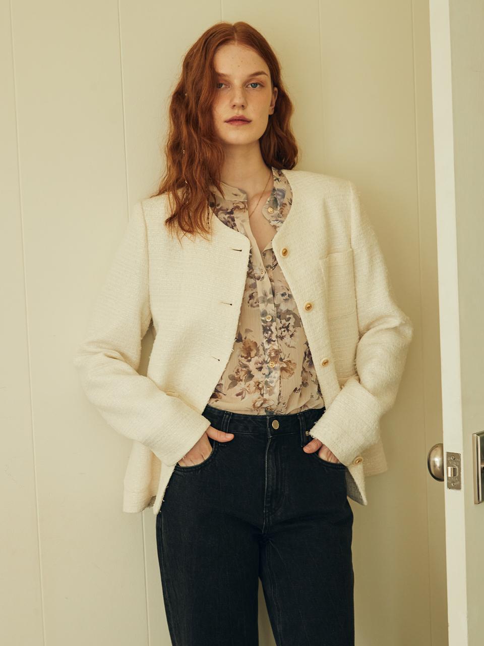 ouel SINGLE-BREASTED TWEED JACKET