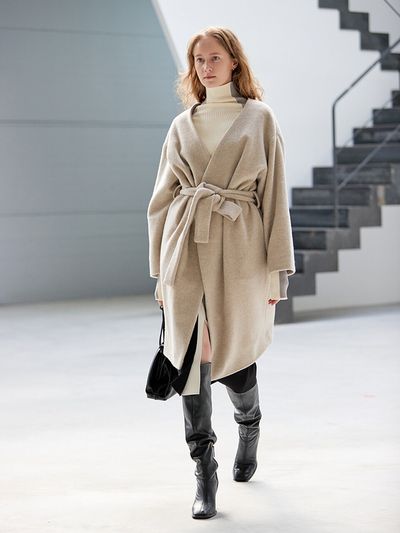 Oui mais non Wool Alpaca Minimal Robe Coat