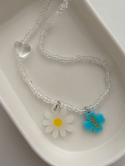 OUI SAY YES! Daisy Lucky Charm Beads Necklace