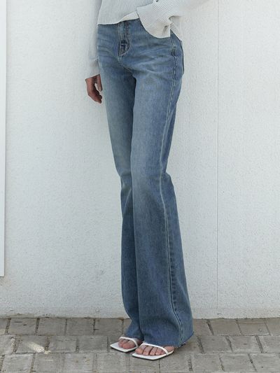 ouie Boots Cut Denim Pants_Medium Blue