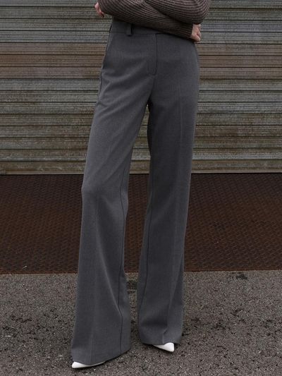 ouie Classic Straight Fit Slacks Charcoal OU1481