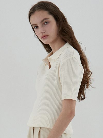 ouie cotton collar knit (cm)