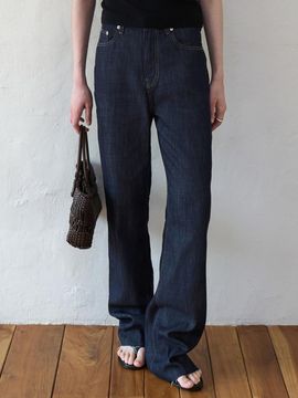 ouie Non-fade Summer Boot-cut Denim Pants [Black] (OU1679)