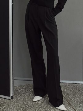 ouie (OU775) Maxi Wide Slacks_Black