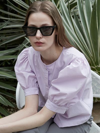 ouie Ouie326 Half Sleeve Puff Blouse (6colors)