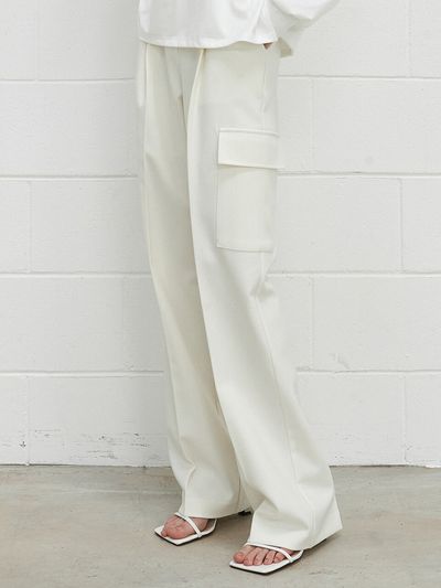 ouie Pocket Wide Slacks _Cream