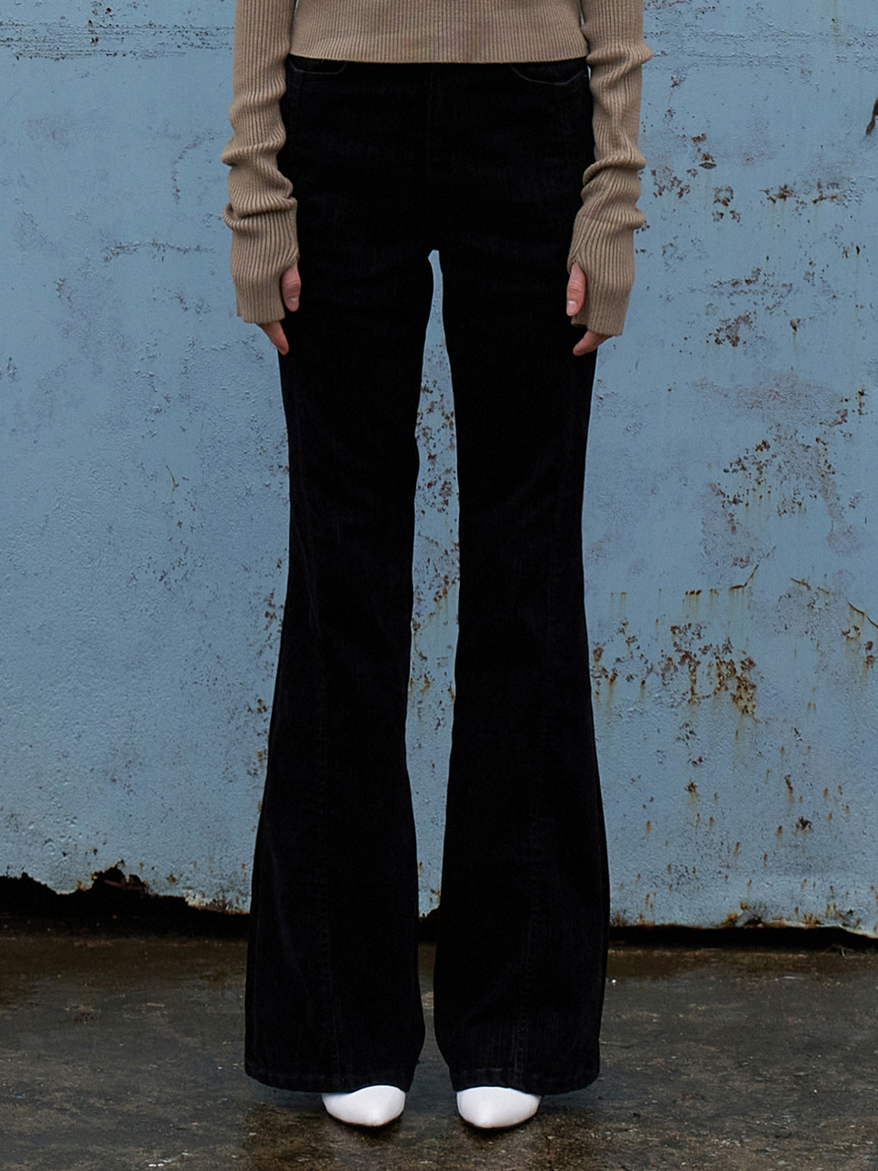 ouie Premium Velvet Stitch Denim Velvet Black OU1233