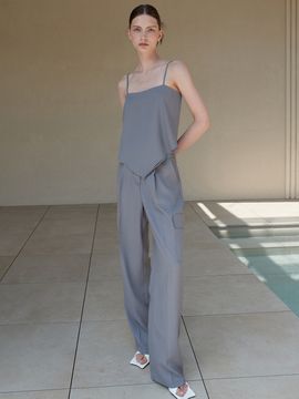 ouie Tie Detail Scarf Top and Cool Pocket Pants