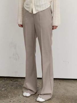 ouie wool slightly-bootcut slacks - deep beige