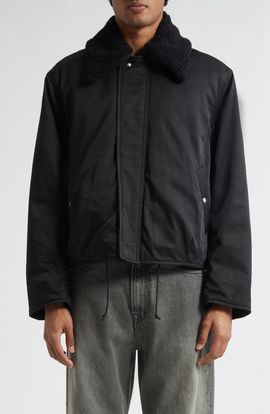 OUR LEGACY OUR LEGACY Ace Water Repellent Jacket with Detachable Faux-Fur Collar