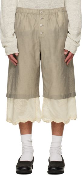 OUR LEGACY OUR LEGACY Beige Frill Shorts