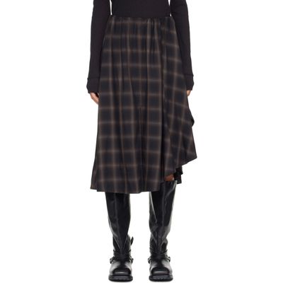 OUR LEGACY OUR LEGACY Black & Brown Fan Midi Skirt