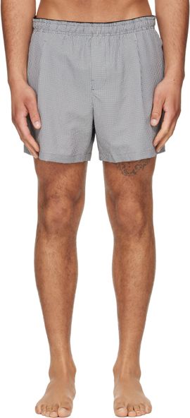 OUR LEGACY OUR LEGACY Black & White Boxer Swim Shorts