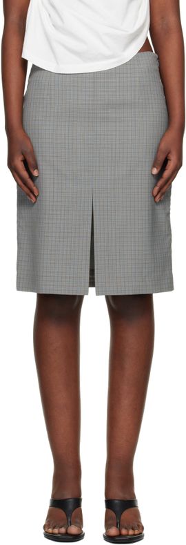 OUR LEGACY OUR LEGACY Blue & Khaki Siren Midi Skirt