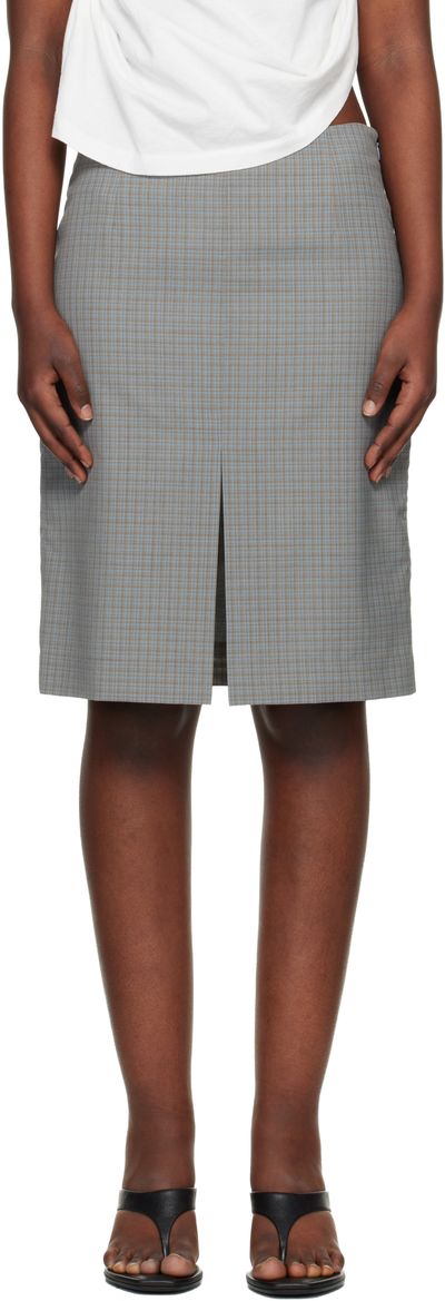 OUR LEGACY OUR LEGACY Blue & Khaki Siren Midi Skirt