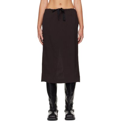 OUR LEGACY OUR LEGACY Brown Crush Midi Skirt