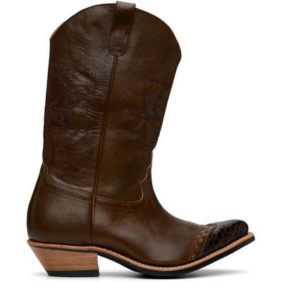 OUR LEGACY OUR LEGACY Brown Floral Consultant Boots