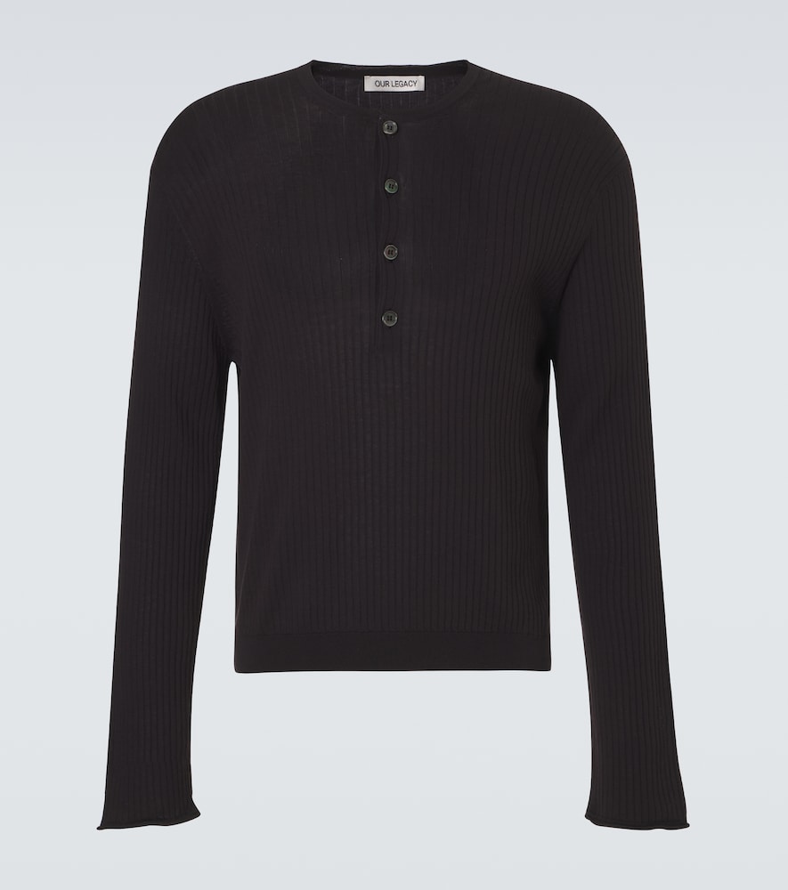 Our Legacy - Fine Henley ribbed-knit cotton sweater