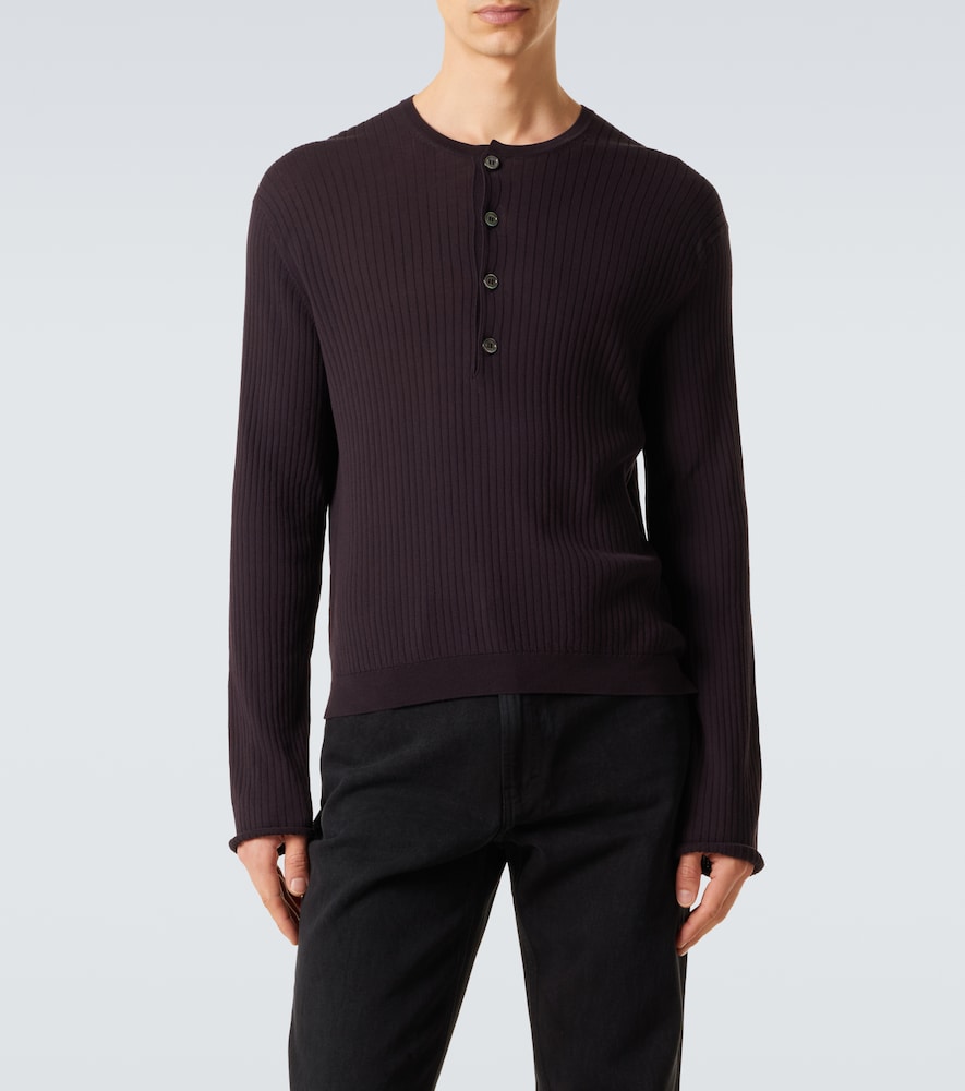 Our Legacy - Fine Henley ribbed-knit cotton sweater