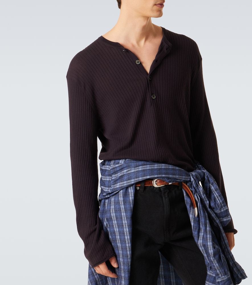 Our Legacy - Fine Henley ribbed-knit cotton sweater