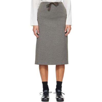 OUR LEGACY OUR LEGACY Gray Crush Midi Skirt