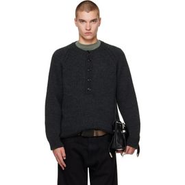 OUR LEGACY OUR LEGACY Gray Shore Henley Sweater