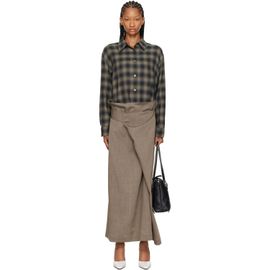 OUR LEGACY OUR LEGACY Green & Taupe Twisted Shirt Maxi Dress
