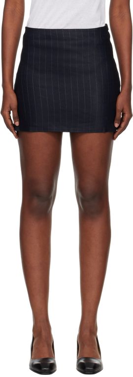 OUR LEGACY OUR LEGACY Navy Pinstripe Miniskirt