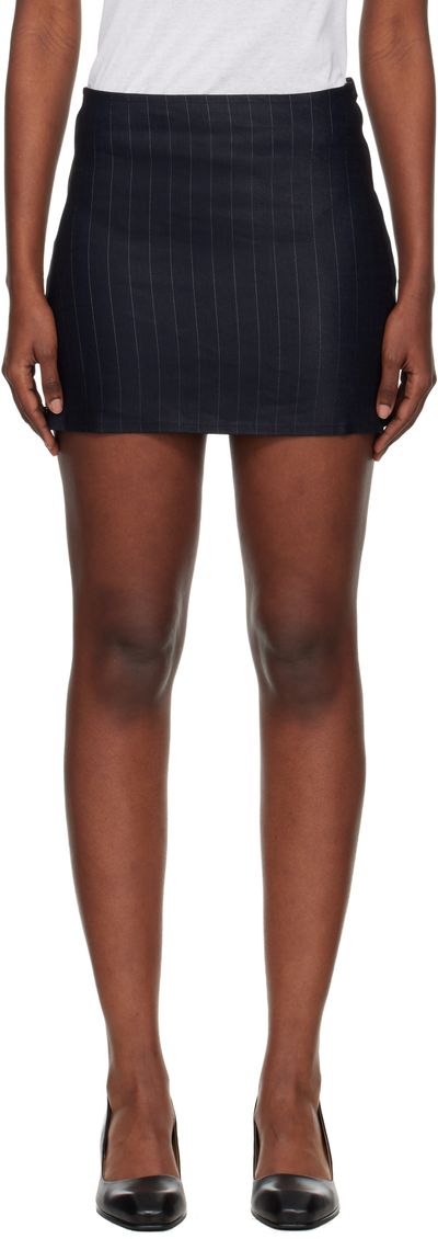 OUR LEGACY OUR LEGACY Navy Pinstripe Miniskirt
