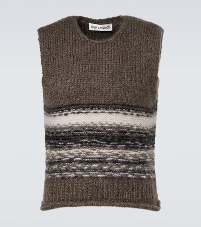 Our Legacy Our Legacy Pleaser striped wool and mohair sweater vest