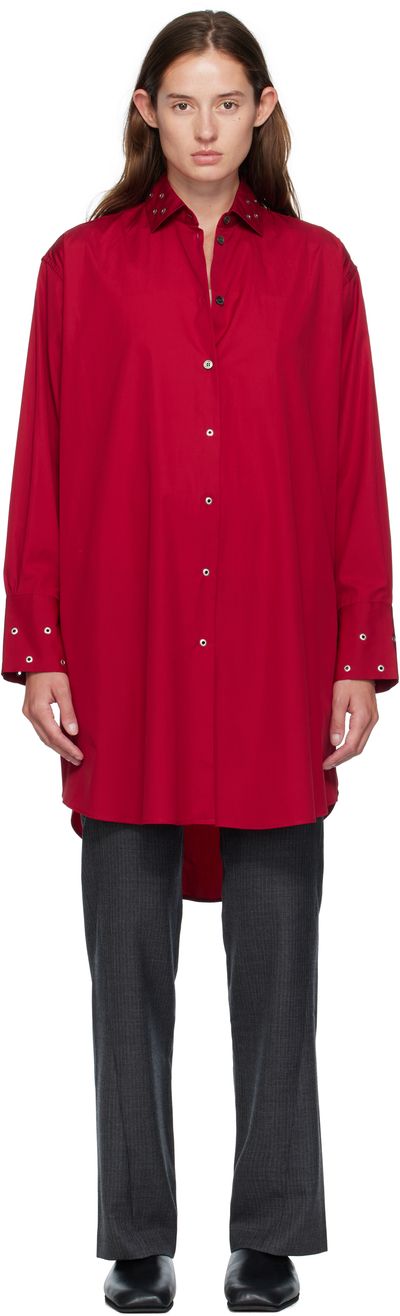 OUR LEGACY OUR LEGACY Red Frock Shirt Midi Dress