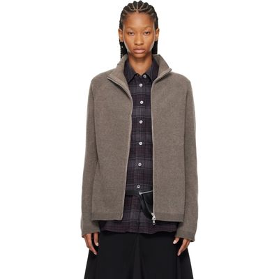 OUR LEGACY OUR LEGACY Taupe Dash Zip Sweater