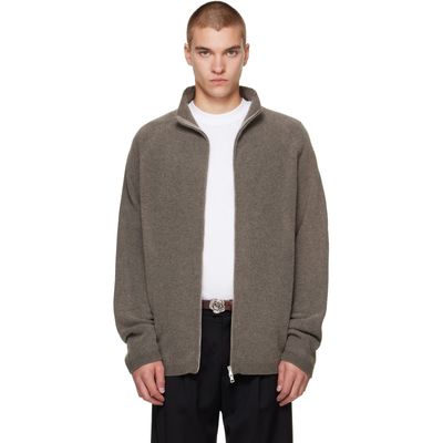 OUR LEGACY OUR LEGACY Taupe Line Zip Sweater