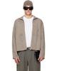 OUR LEGACY OUR LEGACY Taupe Shrunken Full Zip Sweater - 1