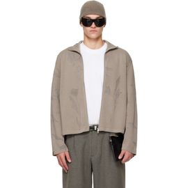 OUR LEGACY OUR LEGACY Taupe Shrunken Full Zip Sweater