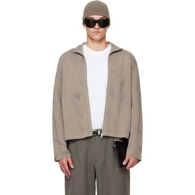 OUR LEGACY OUR LEGACY Taupe Shrunken Full Zip Sweater