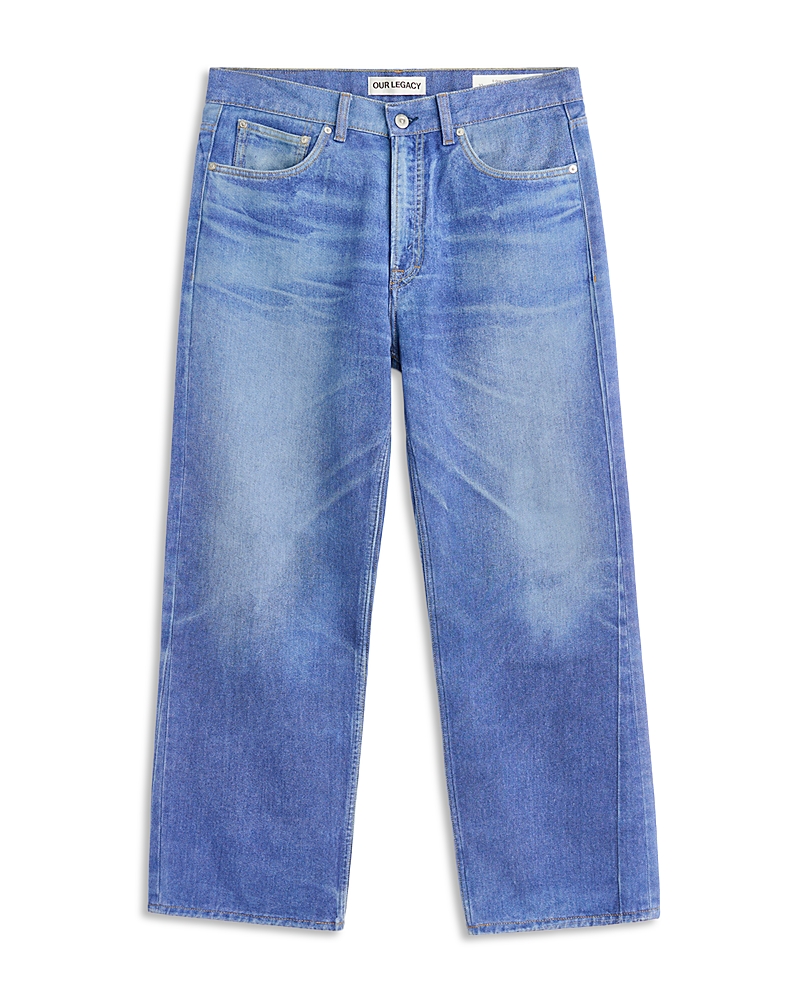 Our Legacy Our Legacy Third Cut Relaxed Fit Jeans in Digital Blue Aurora Print