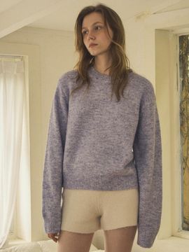 OUR NOSTALGIA mixed Yarn hairy round knit_4color