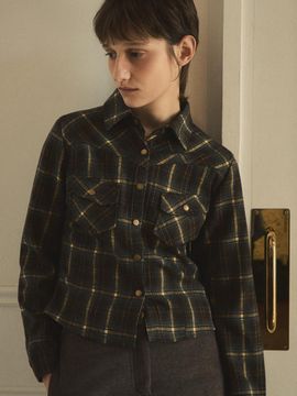 OUR NOSTALGIA vintage check snap shirt