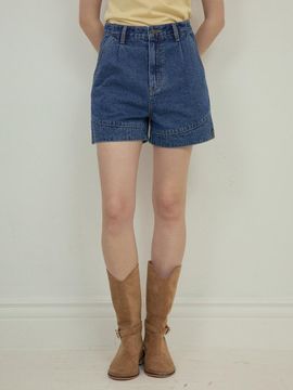 OUR NOSTALGIA Work Denim Shorts [Deep blue] (O25-PT05)